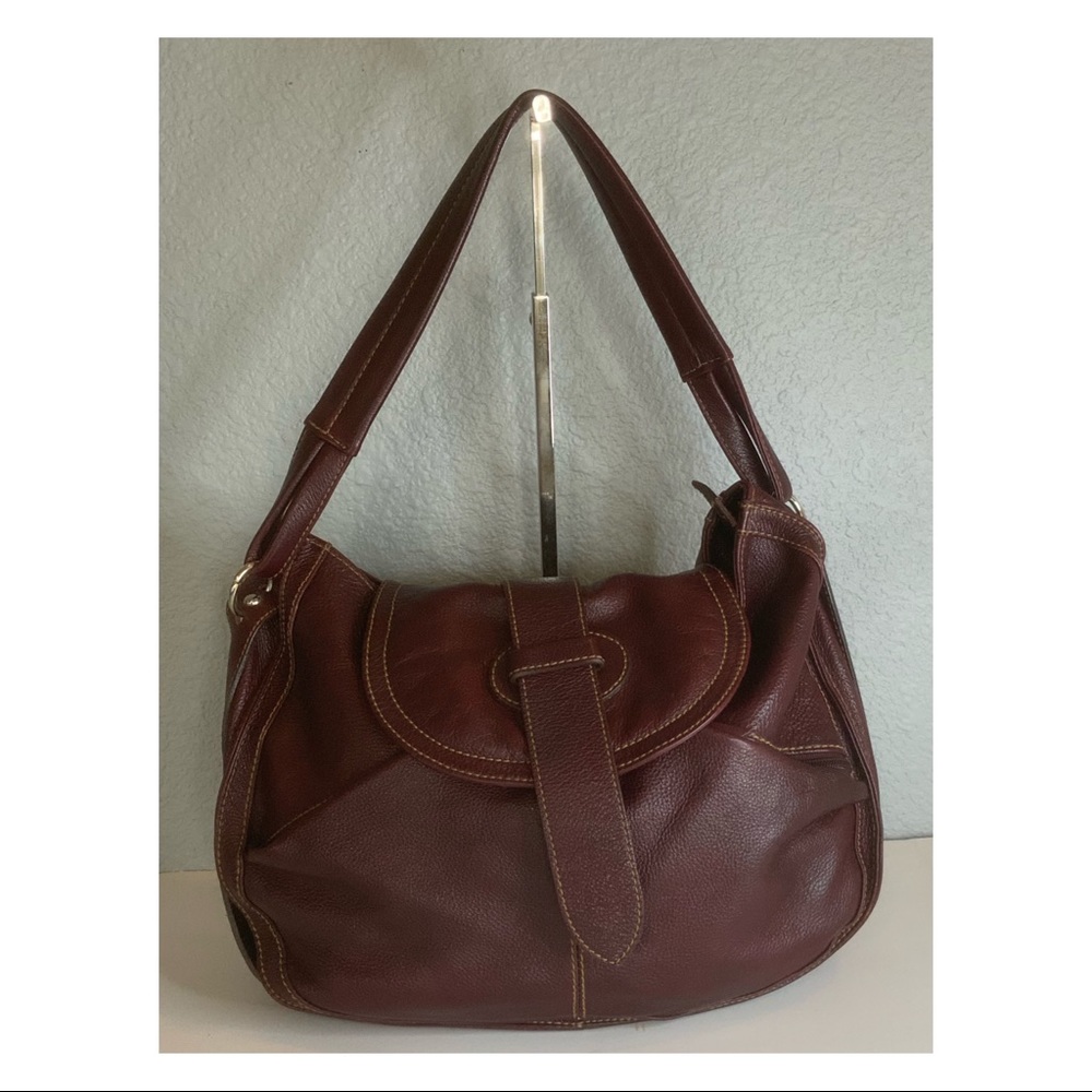 LIKE NEW!!! LEATHER BORDEAUX WINE COLOR HOBO BAG